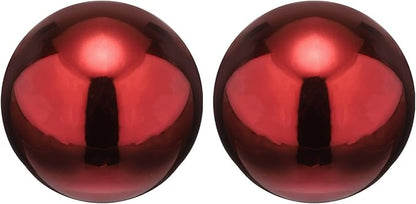 uxcell 2pcs Gazing Globe Decor Ball 1.65 inch 42mm Garden Sphere Polished Hollow Ball, Seamless Stainless Steel Gazing Ball, Smooth Mirror Globe for Garden Home Decor, Ruby Red