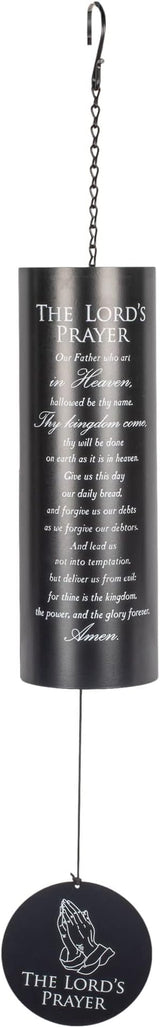 The Lord's Prayer Our Father Who Art in Heaven Black 35 inch Metal Wind Chime