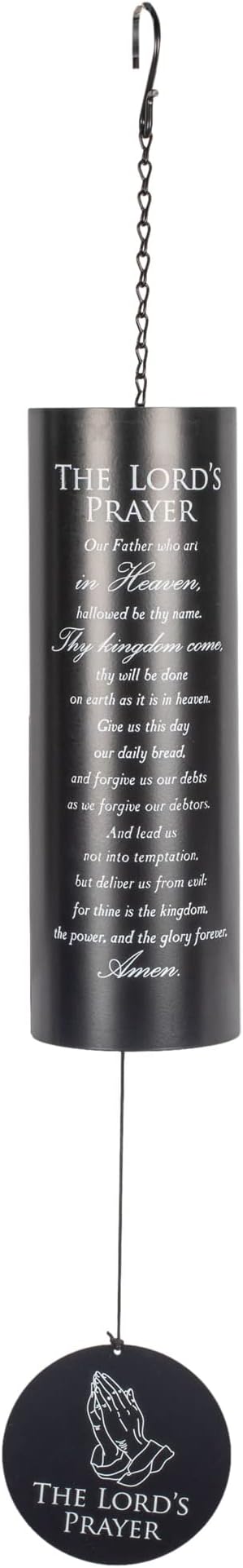 The Lord's Prayer Our Father Who Art in Heaven Black 35 inch Metal Wind Chime