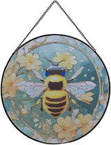 Bee Stained Glass Window Hanging, Bee Sun Catchers Indoor Window Hanging, Fall Decorations for Home, Garden, Birthday Gifts