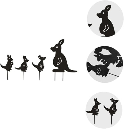 SUPVOX Hollow Kangaroo Yard Art Decor Large Outdoor Statue for Garden Iron Material
