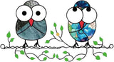 Zayookey Multicolor Owls Window Hanging Suncatchers Panel Bird Stained Window Hangings Ornament for Wall Home Garden Decor Gift (4"×7")
