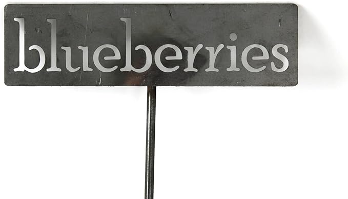 Classic Metal Garden Markers 19 Inches Tall (blueberries, Raw, Unfinished Steel (will rust with time))