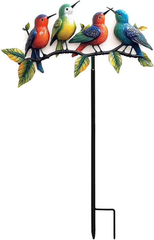 Metal Hummingbird Garden Stake, Colorful Outdoor Yard Decor, Durable Weatherproof Ornament for Patio, Lawn, and Garden Decoration(Hummingbird)