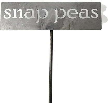 Classic Metal Garden Markers 19 Inches Tall (snap peas, Raw, Unfinished Steel (will rust with time))