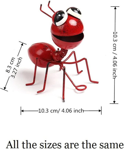 PROW® Gardening Metal Crafts Ant Garden Decoration 3D Metal Ant Garden Decoration Wall Art - Indoor and Outdoor Home Colorful Insect Sculptures Décor