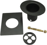 Monarch Rain Chains Installation Kits – 3-Piece Black Gutter Adapter Set with Rectangular Plate and Round Hole Filter for Rain Chains for Gutters, Decorative Gutter Adapter Installation Set