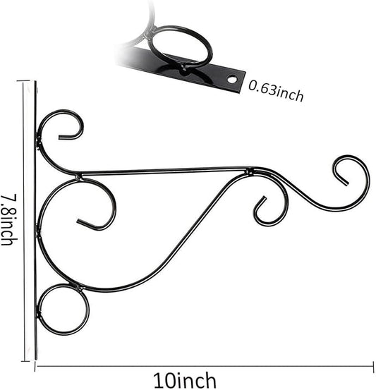 Orgrimmar Hanging Plant Bracket 4 Packs Metal Wall Plant Hangers with Iron Screws Decorative Hook for Bird Feeders, Lanterns, Wind Chimes, Planters, Flower Pot, Outdoor Indoor Decor