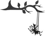 VICASKY Fairy Branch Metal Wall Art Decor Charming Swing Fairy Sculpture Stake for Garden Patio and Home Decoration Durable Vivid Design with Beautiful Texture Pattern