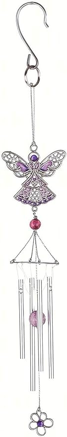 Carson Home Accents CHA63156 Pewterworks Angel Crystal Wind Chime