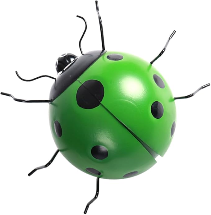 BESPORTBLE Simulated Ladybug Pendant Iron Garden Ornament Outdoor Decor Creative Hanging Artificial Ladybug Sculpture for Patio and Holiday