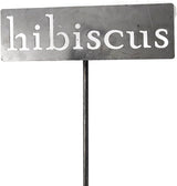 Classic Metal Garden Markers 19 Inches Tall (hibiscus, Raw, Unfinished Steel (will rust with time))