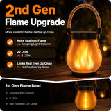 Solar Lanterns Outdoor Waterproof 2-Pack - Flickering Flame