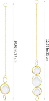 Crystal Suncatcher Wind Chimes, 2 Pcs Crystal Suncatcher Prisms Hanging Outdoor Wind Chimes, Prism Sun Catcher with Chain and Hook, Rainbow Maker for Ceiling Garden Home Indoor Ornaments
