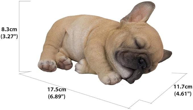 Hi-Line Gift Ltd, Pet Pals French Bulldog Puppy Sleeping, 7-inch Length, Indoor Outdoor Statue Figurine