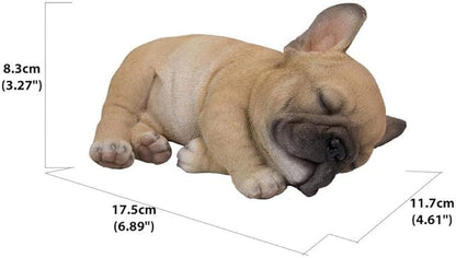 Hi-Line Gift Ltd, Pet Pals French Bulldog Puppy Sleeping, 7-inch Length, Indoor Outdoor Statue Figurine