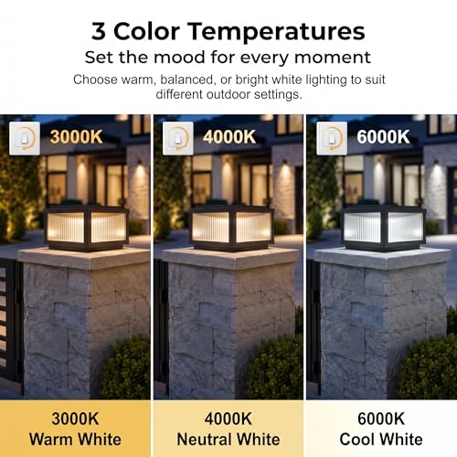 Outdoor Column Light 11.8" - Hardwired E26 3-CCT Post