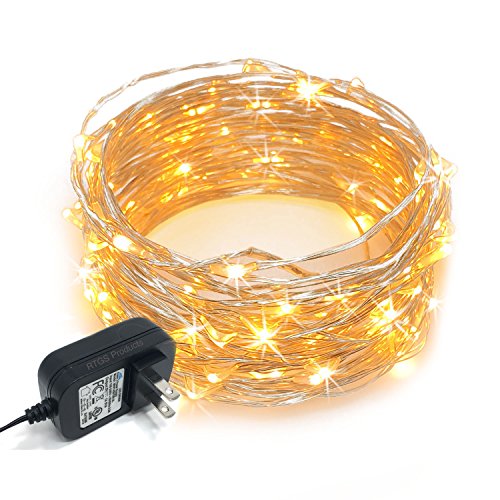 100 LED String Lights - 32ft Silver Wire Warm White