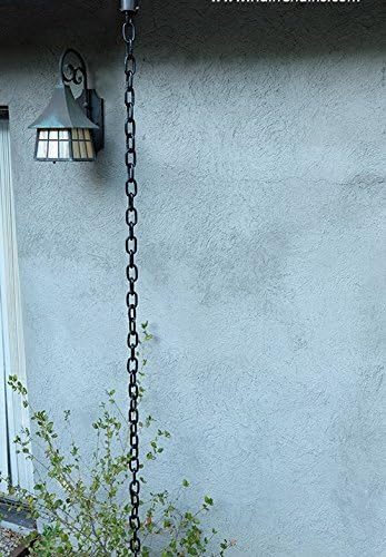 Nutshell Stores Large Link Rain Chain - Black - 11 Feet