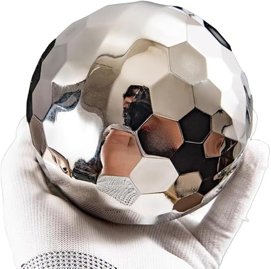 304 Stainless Steel Gazing Ball Sculptures Diamond Ball Decoration Mirror Hollow Decor Ball Reflective Garden Sphere Hollow Metal Ball Ornament Statues Gazing Globe for Home Garden (8 inch)