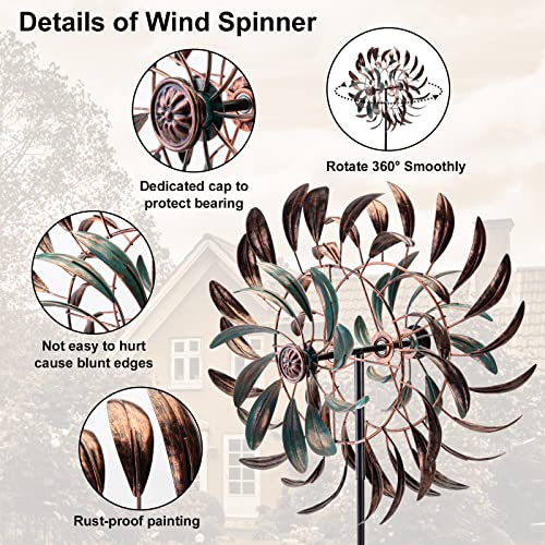 Stargarden Wind Spinners Outdoor, Metal Large Wind Sculptures | 360 Degrees Kinetic Wind Sculptures& Spinners Yard Art Outdoor Garden Decor