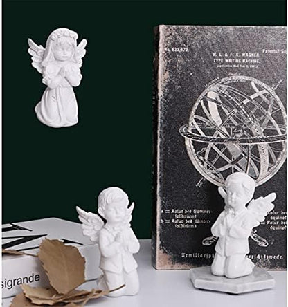 Asng Cherubs Angels Resin Garden Statue Figurine, Adorable Angel Sculpture Memorial Statue, Indoor Outdoor Home Garden Decoration (Praying Cherub-boy)