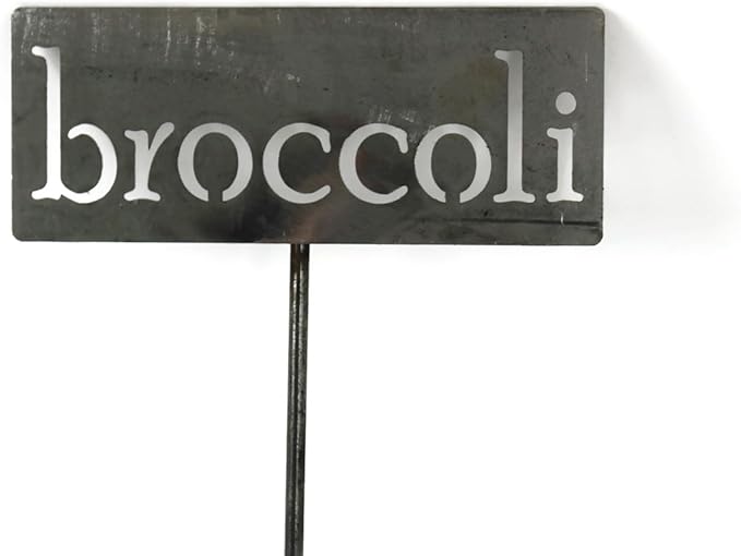 Classic Metal Garden Markers 19 Inches Tall (broccoli, Raw, Unfinished Steel (will rust with time))