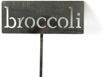 Classic Metal Garden Markers 19 Inches Tall (broccoli, Raw, Unfinished Steel (will rust with time))