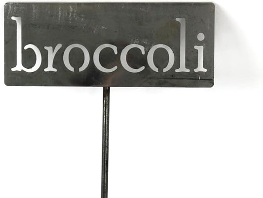 Classic Metal Garden Markers 19 Inches Tall (broccoli, Raw, Unfinished Steel (will rust with time))