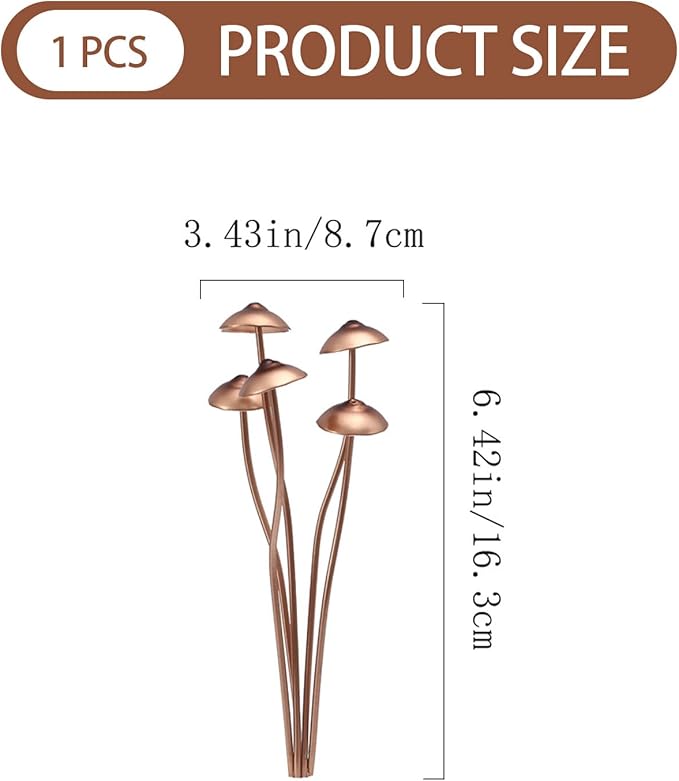 Metal Mushroom Garden Stakes Outdoor Decor Iron Mushroom Statues, Garden Decor Metal Mushrooms, Flower Pot Decoration, DIY Ornament for Patio, Lawn, Yard Plant Decorations (1)