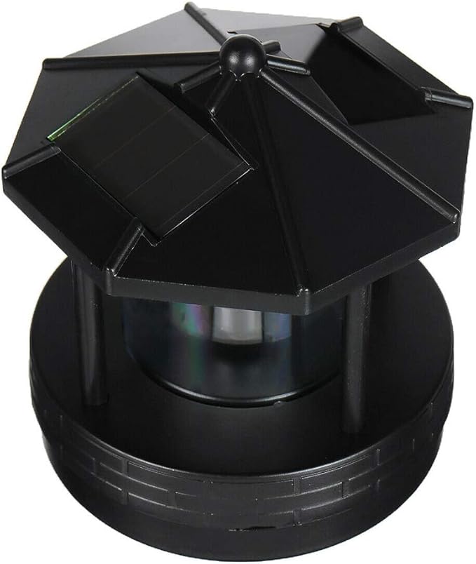 LED Solar Powered Lighthouse,360 Degree Rotating Lamp Waterproof Statue Rotating Lights for Garden Yard Outdoor Decor