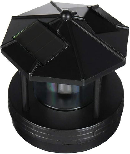 LED Solar Powered Lighthouse,360 Degree Rotating Lamp Waterproof Statue Rotating Lights for Garden Yard Outdoor Decor