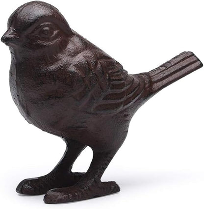 Cast Iron Bird Sculpture Bird Statue Tabletop Decor Figurines, Creative Animal Statues Indoor Outdoor Garden Home Decoration