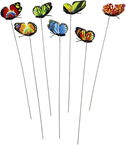 NUOBESTY 12pcs Fake Butterfly Stakes 3D Butterflies Stake for Garden Lawn Patio Yard Pathway Indoor Outdoor Ornaments (Random Color)
