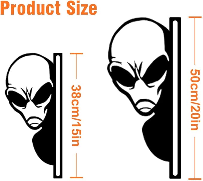 Peek-a-Boo Alien Yard Sign, Funny Peeking Metal Wall Art for Home Fence Garden Fence Patio Yard Farmhouse Outdoor Decor for Sci-Fi Fans & Pranksters, Unique Gift Idea (Alien,L)