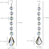 12pcs Glass Crystal Chandelier Prisms Beads Replacement, Hanging Crystals Suncatcher for Chandeliers Decoration