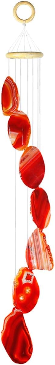 Rockcloud Agate Slices Geode Wind Chime Home Garden Decoration Figurine, 28-33 inches