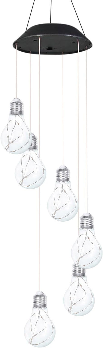 Multicolor Solar Wind Chimes for Outside, Solared Lights Outdoor Wind Chimes, Hanging Solar Powered Bulb Ball Lights for Home Party Yard Garden Christmas Decoration Gifts for Women Mom Grandma Teacher