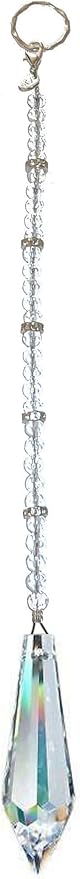 Hidden Hollow Beads Crystal Suncatcher Rear View Mirror 30mm Hanging Ornament Rhinestone Beaded Design Indoor Window & Home Décor (1 38mm Icicle Crystal)