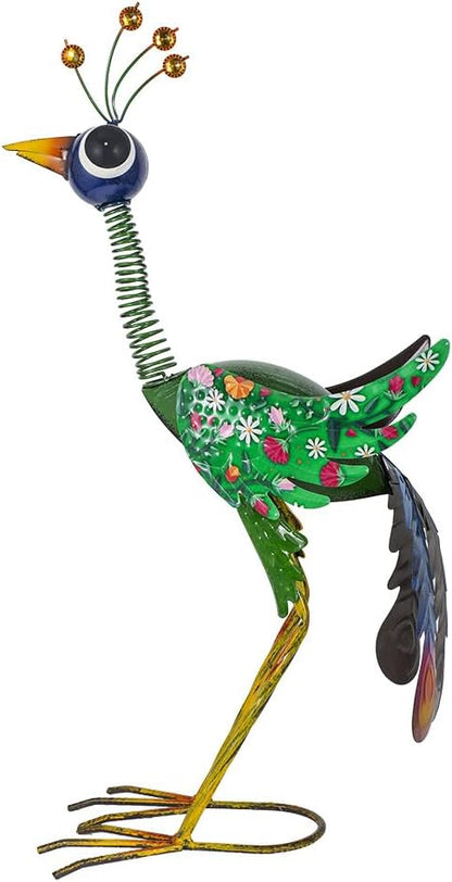 Metal Peacock Garden Statue,Outdoor Peacock Sculpture Decor Yard Art,Farmhouse Art for Yard, Patio, or Housewarming Gift for Mom, Friends
