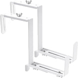 VIVIKEN Planter Box Brackets, Adjustable Flower Box Brackets for Deck Railing, 2 Pack No Drill Window Box Bracket for Outdoor Planters-White