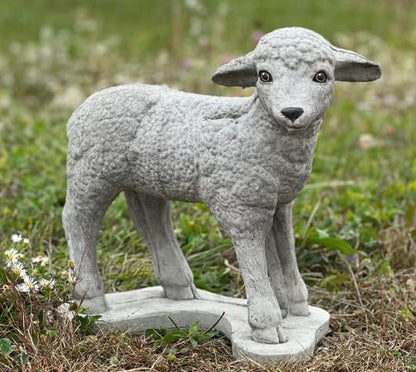 Lamb Statue Outdoor or Indoor Sculpture Concrete Lamb Figurine Garden Lamb Decor Realistic Sheep Statue