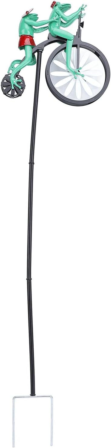 Windmill Yard Decor, Outdoor Wind Spinner Iron Alloy with Large Wheels for Garden Decoration Spinning Art