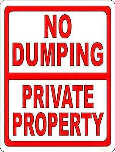 No Dumping Signs New Warning Plaque Wall Decor No Dumping Private Property Prevent Illegal Garbage Disposal On Land Yard Signs Courtyard Decoration Office Sign Outdoor & Indoor Safety Sign 8 X 12 Inch