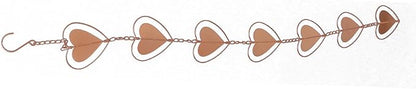Metal Rain Chain Drainage Function Decorative Heart Shape Wind with Hook for Balcony Patio Hallway