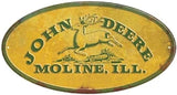 John Deere Metal Sign - JD Moline, ILL. Vintage Yellow