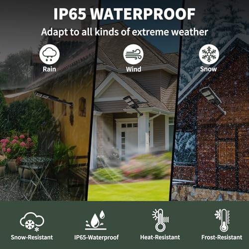 Solar Street Lights - 2 Pack LED 10000 Lumen Motion Sensor Remote Control