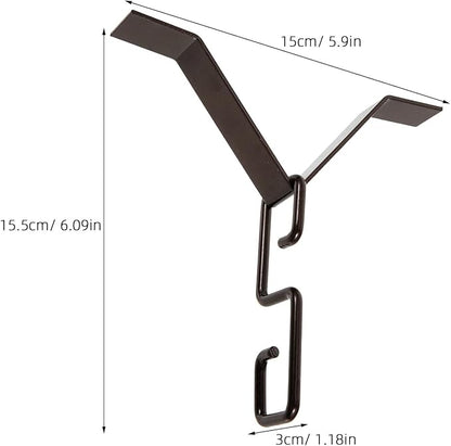 Rain Chain Hook Adapter 2-Pack Metal V-Shaped Rain Chain Hangers for Gutter Downspout Installation Decorative Outdoor Water Drain Fitting