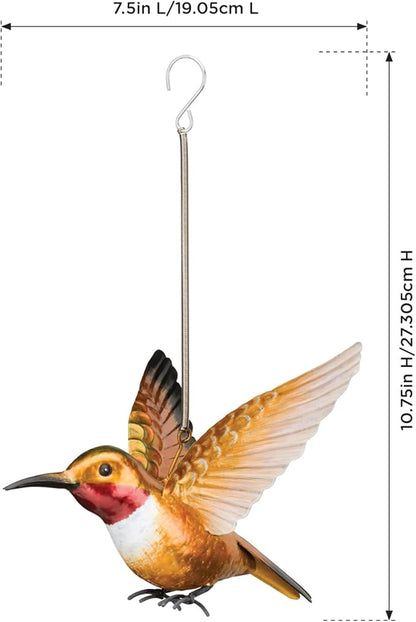 Regal Art & Gift Hummingbird Bouncie Set of 2 - Hand-Painted Metal Spring Garden Decor, Weather-Resistant Outdoor Yard Art, Bird Sculpture for Lawn & Patio - Rufous& Woodnymph
