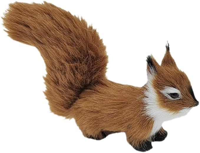 Mipcase Simulation Squirrel Garden Decor 4.72X3.14X1.18In Outdoor Lawn Statue Realistic Resin Ornament for Patio Yard Landscape Decoration